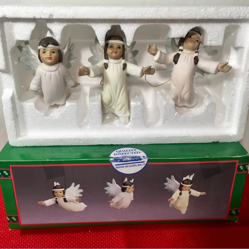 Vintage House of Lloyd Christmas Around the World Native American Set /3 Angels